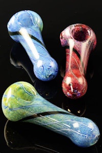 Maple Craft Inc. - White dotted frit glass Pipe