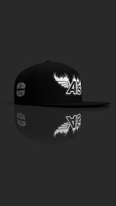 New Era - New Era - For the Flame | 950 Black Wool Snapback Black UV "A's Flame" White Glow