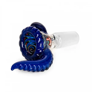 Red Eye Glass - WIG-WAG CONE BOWL w/ MARBLE - DARK PURPLE