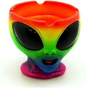 FANTASY GIFTS  - ALIEN HEAD ASHTRAY - MULTICOLOURED