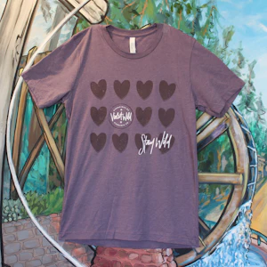Violet Wild  - LOVE IS THE WAY TEE - MEDIUM - HEATHER PURPLE