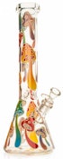 ACC-RED EYE GLASS-15" Glow-in-the-Dark Mushroom Magic Beaker Base Water Pipe