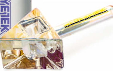 West Coast Gifts - ACC-RED EYE GLASS-4.5" Metallic Terminator Finish Infinity Bowl Triangle Hand Pipe-RAINBOW