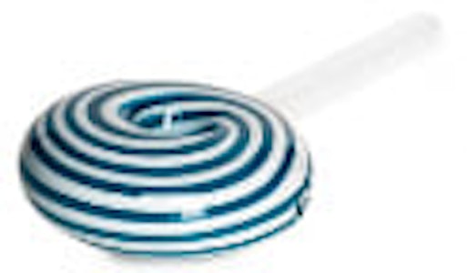 West Coast Gifts - ACC-RED EYE GLASS-6" Pinwheel Lollipop Hand Pipe-BLUE