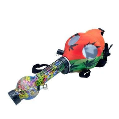 SMOKE ARSENAL - 8" PRINTED GAS MASK W/ ACRYLIC PIPE - VARIOUS DESIGNS Main Image