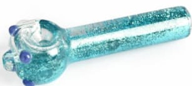 ACC-RED EYE GLASSS-4.5'' Sparkle Liquid Hand Pipe-T