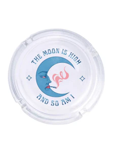 Bulletin - The Moon is High and So Am I glass ashtray / Femfetti