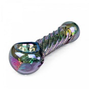 4" Red Eye Tek Metallic Terminator Finish Twister Glass Pipe - Green