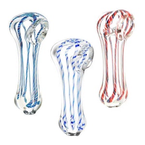 Humble & Fume - Small Striped Glass Pipe - 2.75"