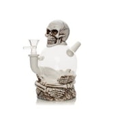 LIT Silicone 7.5" Tall Skull Bubbler