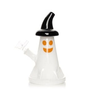 West Coast Gifts  - Red Eye Glass 7.5" Tall White Ghost Bubbler