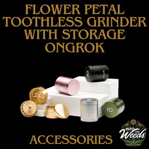 Ongrok - Mini (55mm) Flower Petal Toothless Grinder with Storage - GREEN