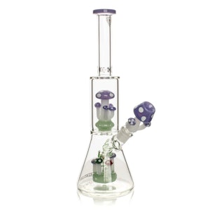 Red Eye Glass - AMANITA DUAL CHAMBER BEAKER BASE BONG - PURPLE SLYME