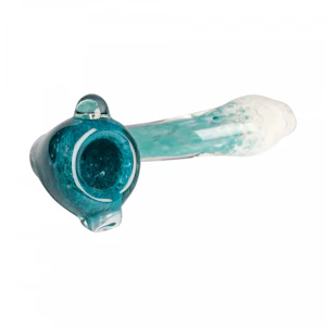 Red Eye Glass - 4" SHERLOCK FRITTER HAND PIPE - TEAL