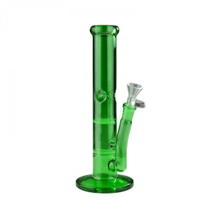 Green Leaf Sales - 10" Day Glow Straight Tube Bong - Dark Green