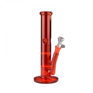 Green Leaf Sales - 10" Day Glow Straight Tube Bong - Red