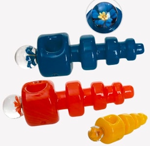 Headsworld  - Glass Flower Hand Pipe 5" - Blue