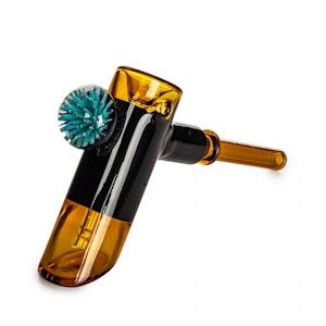 Green Leaf Sales - 6.5" Migo Hammer Bubbler - Honey Gold & Black