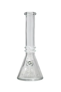 Blueberry - 10" Double Ring Beaker Glass Bong - Clear