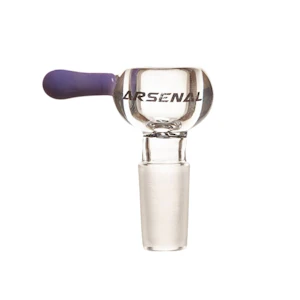 Smoke Arsenal - 14mm Coloured Handle Round Glass Bowl