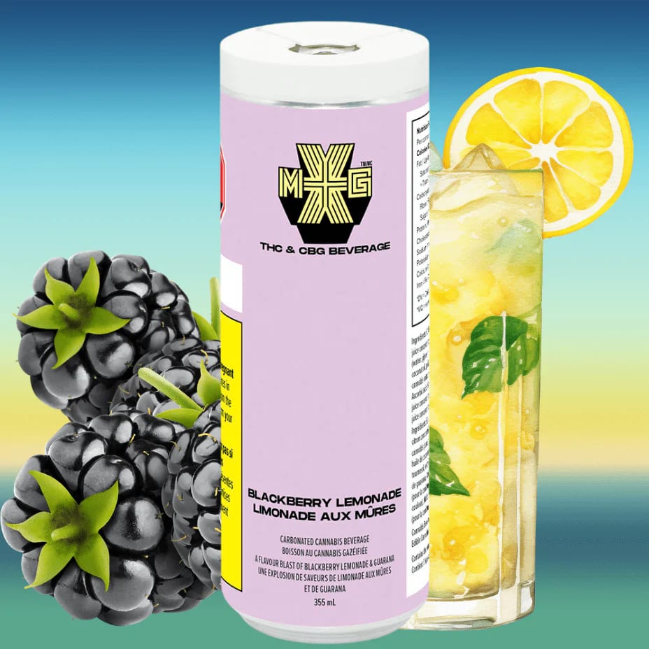 XMG+ Blackberry Lemonade 10mg THC + 10mg CBG + Guarana 355ml