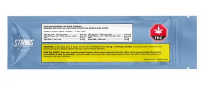 STRINGS - SOUR BLUE BERRIES LIVE ROSIN 1:1 CBN:THC GUMMIES | Strings - 4pc x 8g | Rest