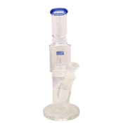 Straight Tube Glass Bong Tire Percolator with Inline Ash Catcher (Milky Green)
