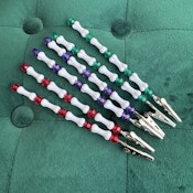 Bones Beaded Roach Clip - Green