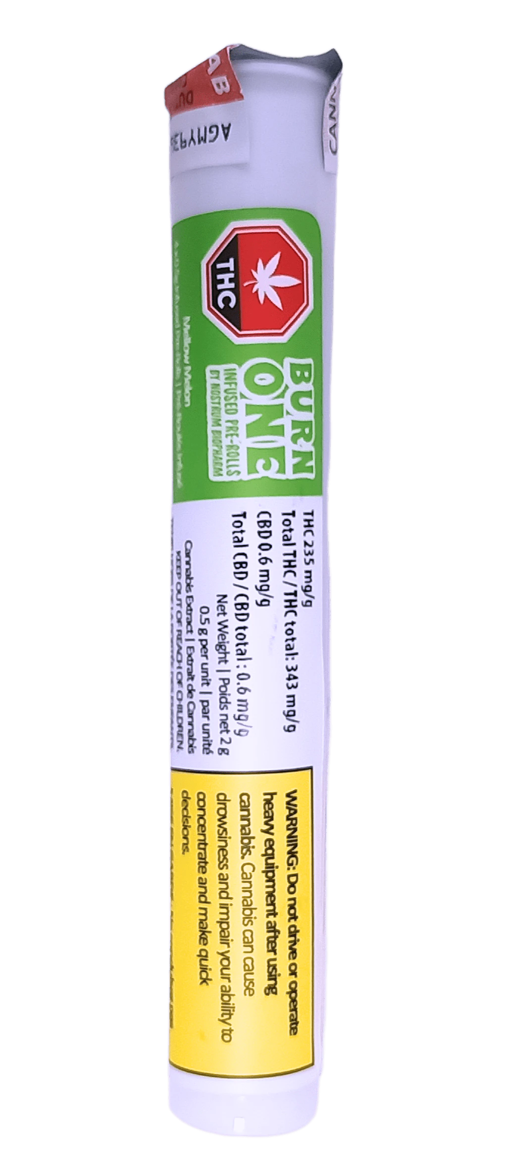 BURN ONE - Mellow Melon 4 x 0.5g Infused Pre-Rolls Main Image