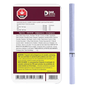 Dab Bods - Black Cherry Punch 8 x 0.4g Shatter Infused Pre-Rolls