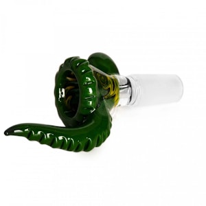 Red Eye Glass - WIG-WAG CONE BOWL w/ MARBLE - GREEN