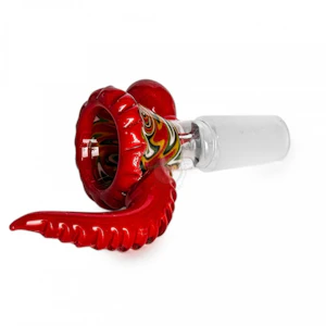 Red Eye Glass - WIG-WAG CONE BOWL w/ MARBLE - RED