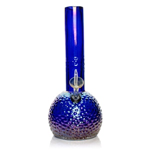 Retro Glass  - RETRO GLASS - 10" PLATINUM METALLIC HAMMERED BUBBLE BASE WATER BONG