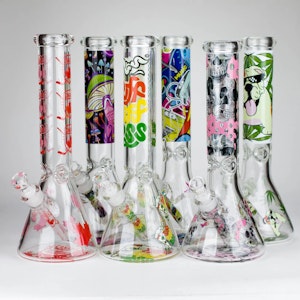 MBC - 14 inch Design Exclusive License Glass 7mm Bong Beaker Bong Assorted designs