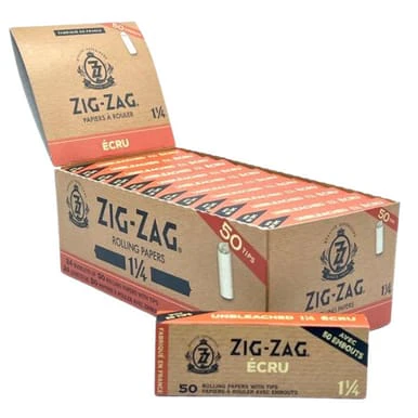 SMOKE ARSENAL - Zig Zag Unbleached 1 1/4 Rolling Papers & Tips Main Image