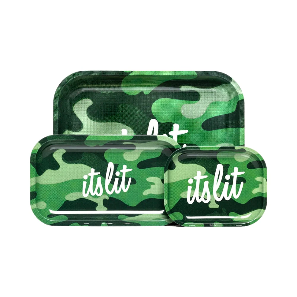 SMOKE ARSENAL - Hemper It's Lit Light Green Camo Rolling Tray (Large) Main Image