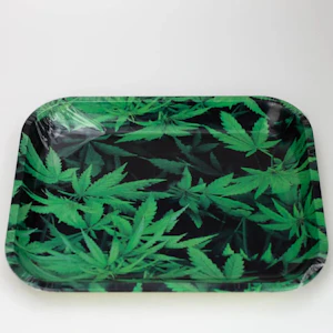 Purple Haze Smoke Inc. - Large Metal Rolling Tray Weed Leaf