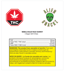 Alien Snackz - Nebulla Blue Raspberry 1x4g Vegan Soft Chew