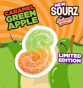 Spinach - Caramel Green Apple Gummies (2mg x 5) - SOURZ by Spinach