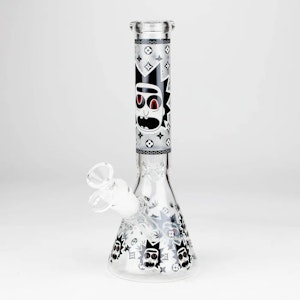 MBC - 9" Glow In The Dark 4mm glass bong - Design D