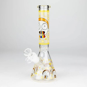 MBC - 9" Glow In The Dark 4mm glass bong - Design B