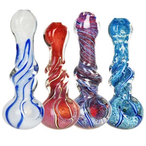 Humble & Fume - H&F - 4.5" MID TWIST MARBLED SPOON HAND PIPE - ASSORTED COLOURS