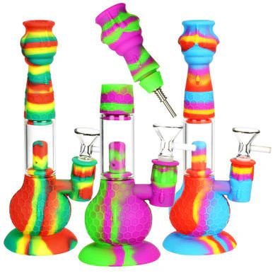 HUMBLE + FUME - H&F - 9" HONEY BEE 2 IN 1 BUBBLER & NECTAR COLLECTOR - ASSORTED COLOURS Main Image