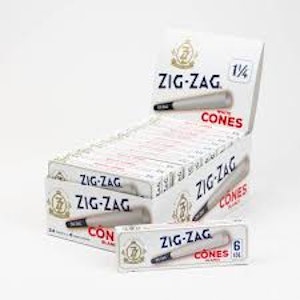 Zig-Zag - ZIG-ZAG WHITE 1 1/4 PRE-ROLLED CONES 6PK