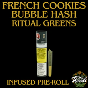 Ritual Greens - French Cookies Bubble Hash Infused Pre-Roll  - 1 x 1g