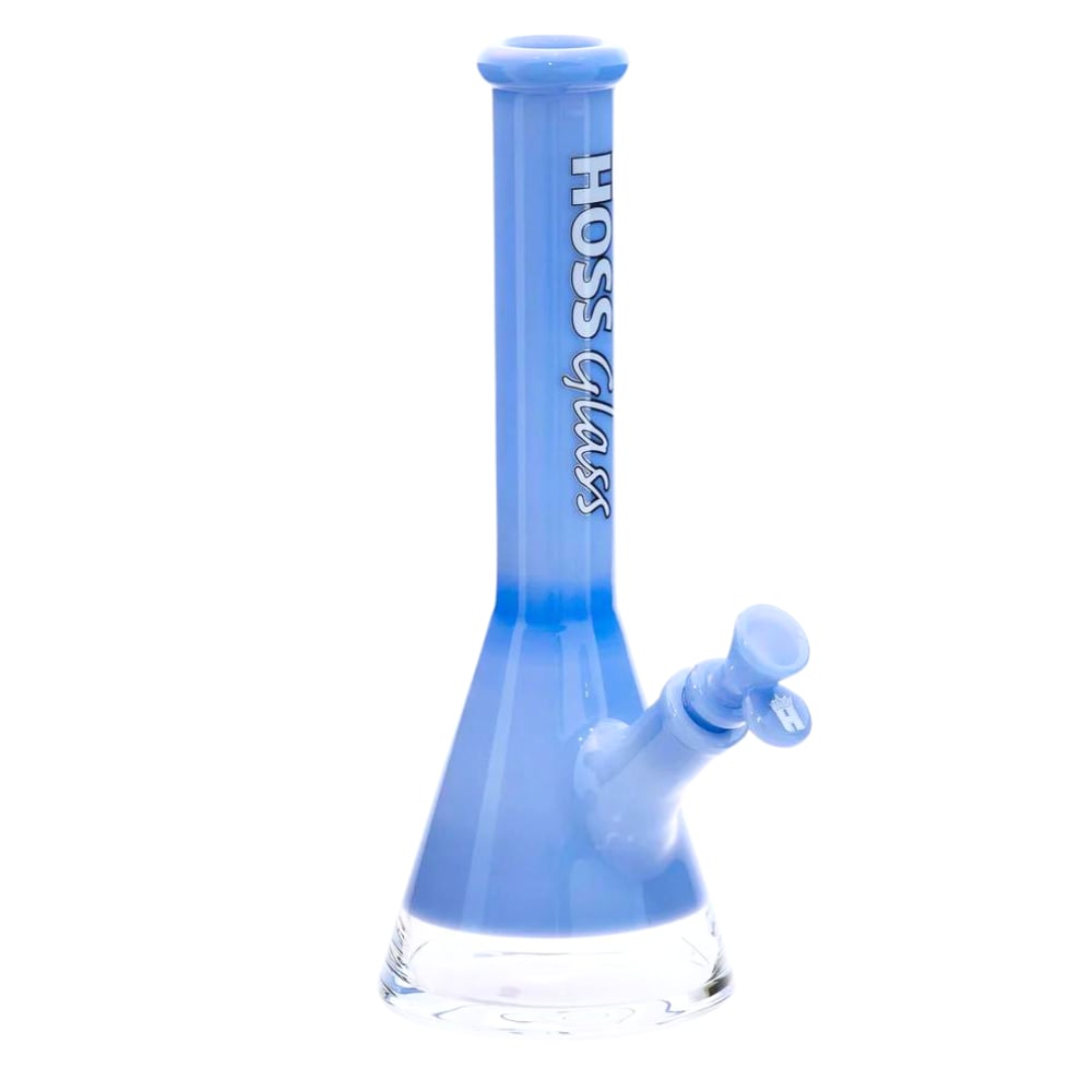 12" Hoss Glass 38mm Coloured Beaker (Milk Blue)