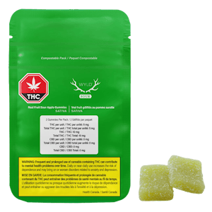 WYLD - Real Fruit Sour Apple Sativa Gummies 2 pack - Wyld