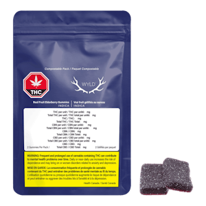 WYLD - Real Fruit Elderberry 2:1 CBN:THC 2 pc Gummies - Wyld