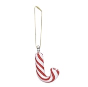 Santa's Secret Hangable Glass Christmas Ornament Hand Pipe - Candy Cane