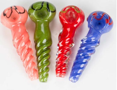 One Wholesale - 4" Twist Glass Hand Pipe
